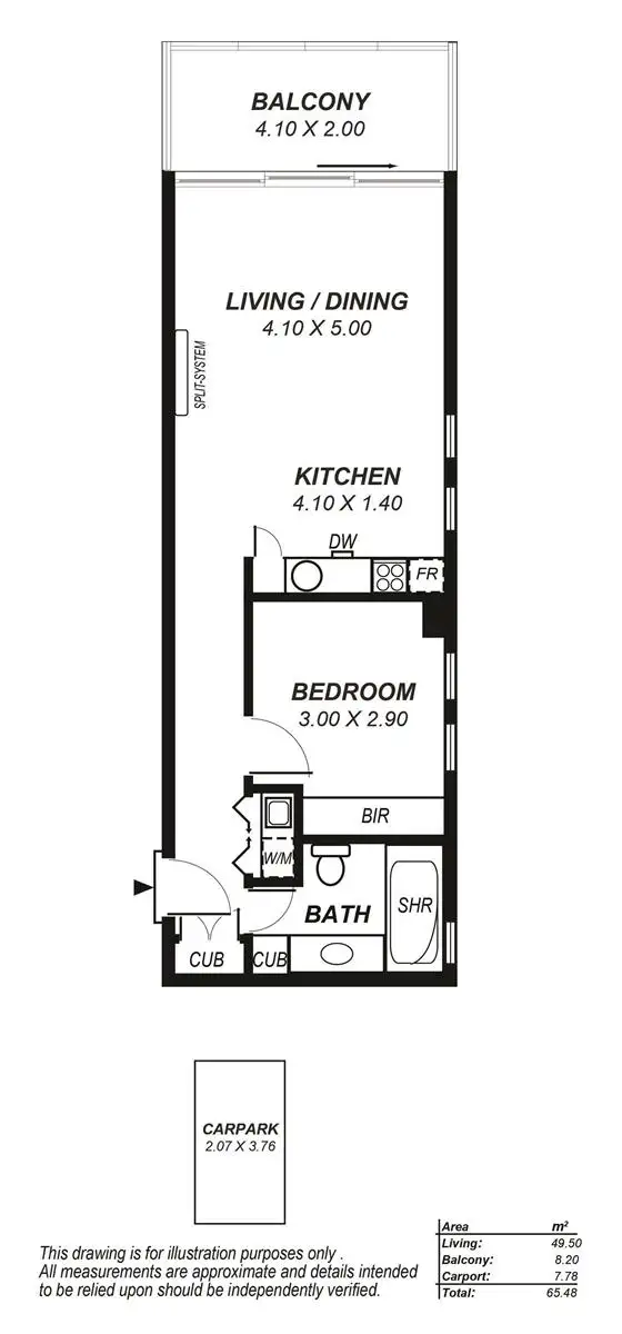 Floorplan of Homely apartment listing, 1004/10 Balfours Way, Adelaide SA 5000