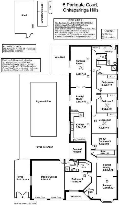 Floorplan of Homely house listing, 5 Parkgate Court, Onkaparinga Hills SA 5163