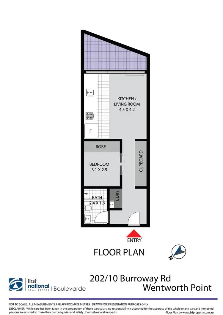 Floorplan of Homely studio listing, 202/10 Burroway Road, Wentworth Point NSW 2127