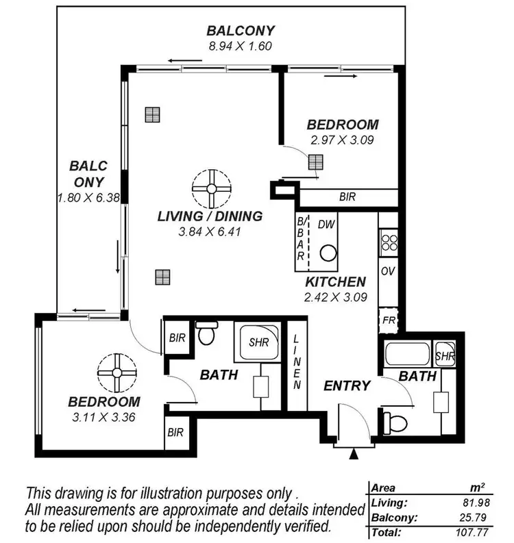 Floorplan of Homely apartment listing, 102/61-69 Brougham Place, North Adelaide SA 5006