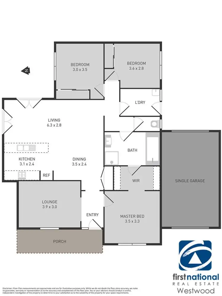Floorplan of Homely unit listing, 1/12 Ozzimo Way, Werribee VIC 3030