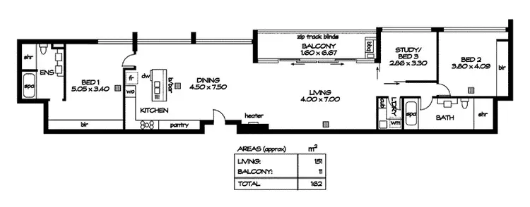 Floorplan of Homely apartment listing, 701/62 Brougham Place, North Adelaide SA 5006