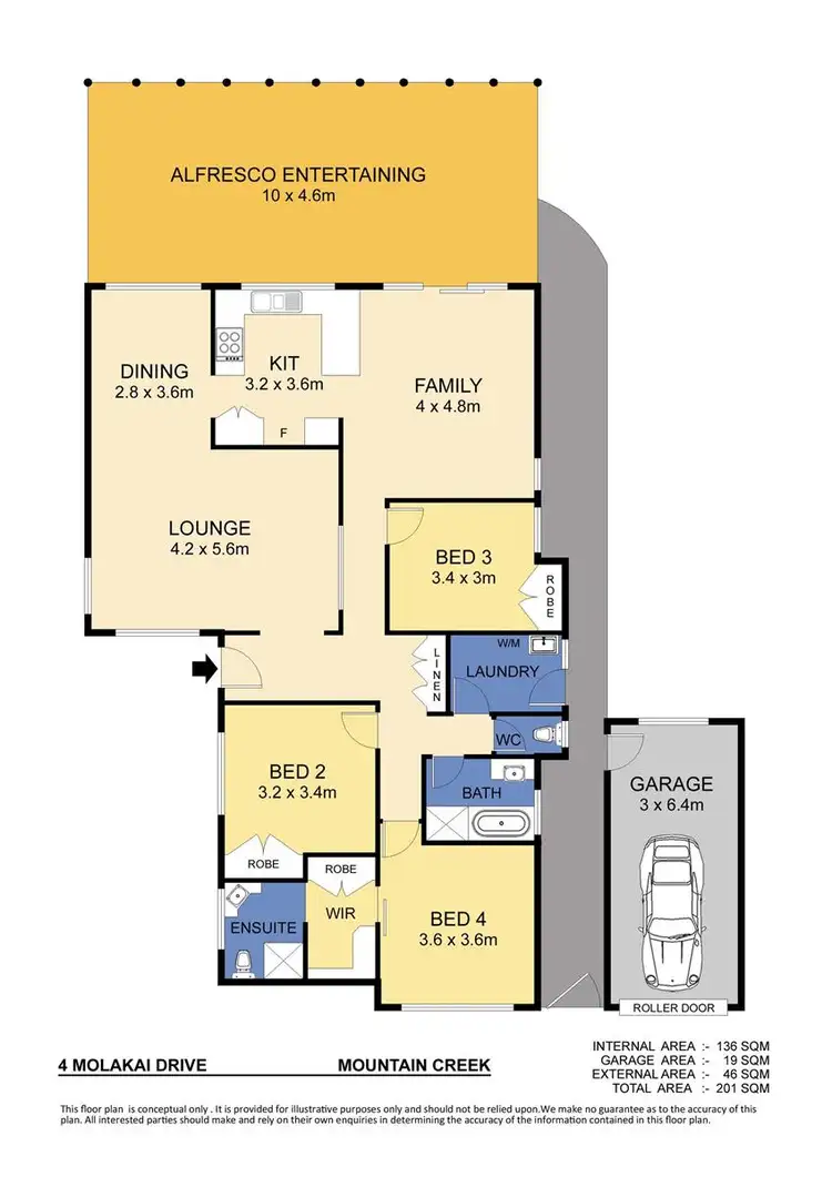 Floorplan of Homely house listing, 4 Molakai Drive, Mountain Creek QLD 4557