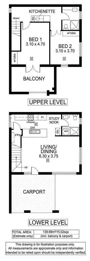 Floorplan of Homely apartment listing, 3/8 West Beach Road, West Beach SA 5024
