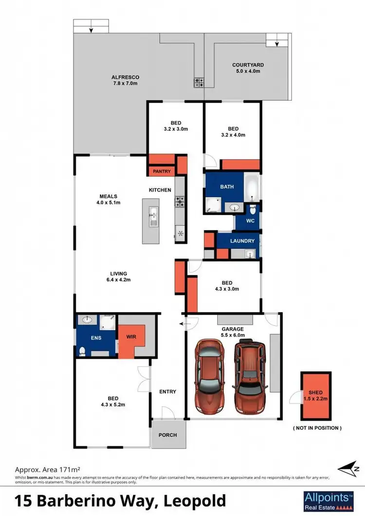 Floorplan of Homely house listing, 15 Barberino Way, Leopold VIC 3224