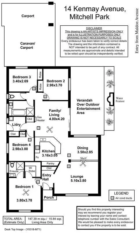 Floorplan of Homely house listing, 14 Kenmay Avenue, Mitchell Park SA 5043