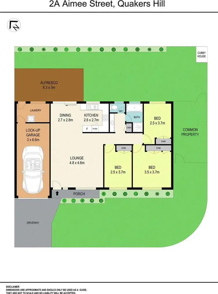 Floorplan of Homely semi-detached listing, 2A Aimee Street, Quakers Hill NSW 2763