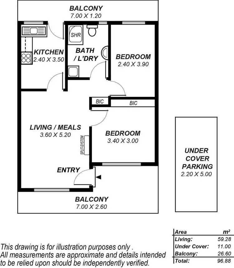 Floorplan of Homely apartment listing, 20/116 Lipsett Terrace, Brooklyn Park SA 5032