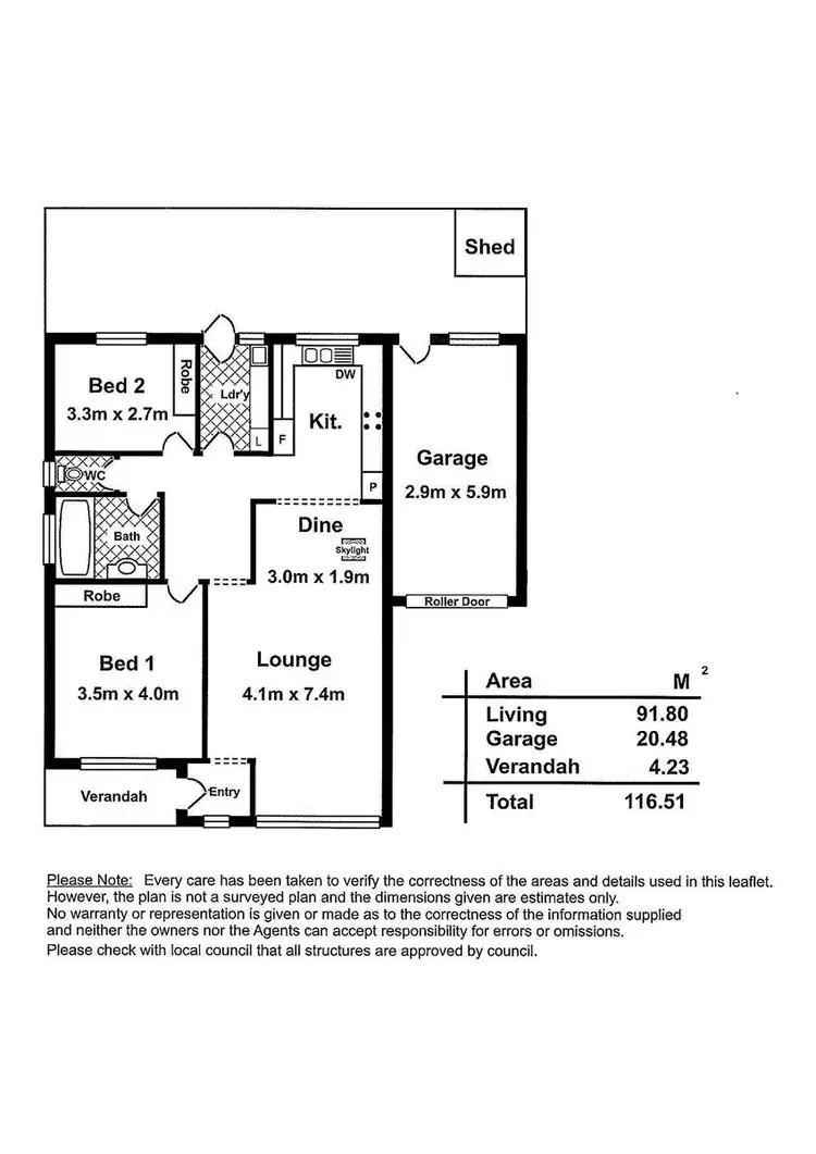Floorplan of Homely unit listing, 1/27A Barry Road, Oaklands Park SA 5046