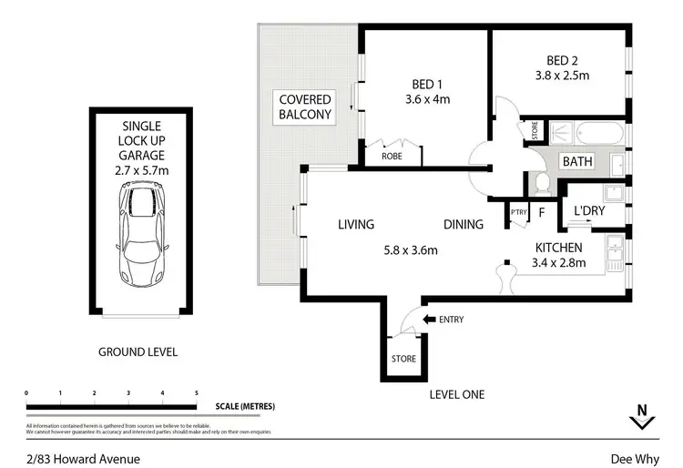 Floorplan of Homely unit listing, 2/83 Howard Avenue, Dee Why NSW 2099