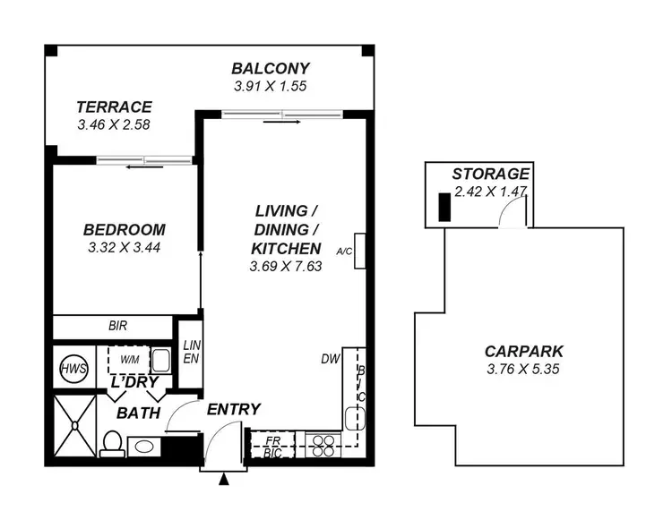 Floorplan of Homely apartment listing, 312/16-18 Wirra Drive, New Port SA 5015