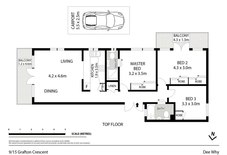 Floorplan of Homely unit listing, 9/15 Grafton Crescent, Dee Why NSW 2099