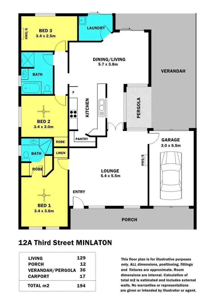 Floorplan of Homely house listing, 12A Third Street, Minlaton SA 5575