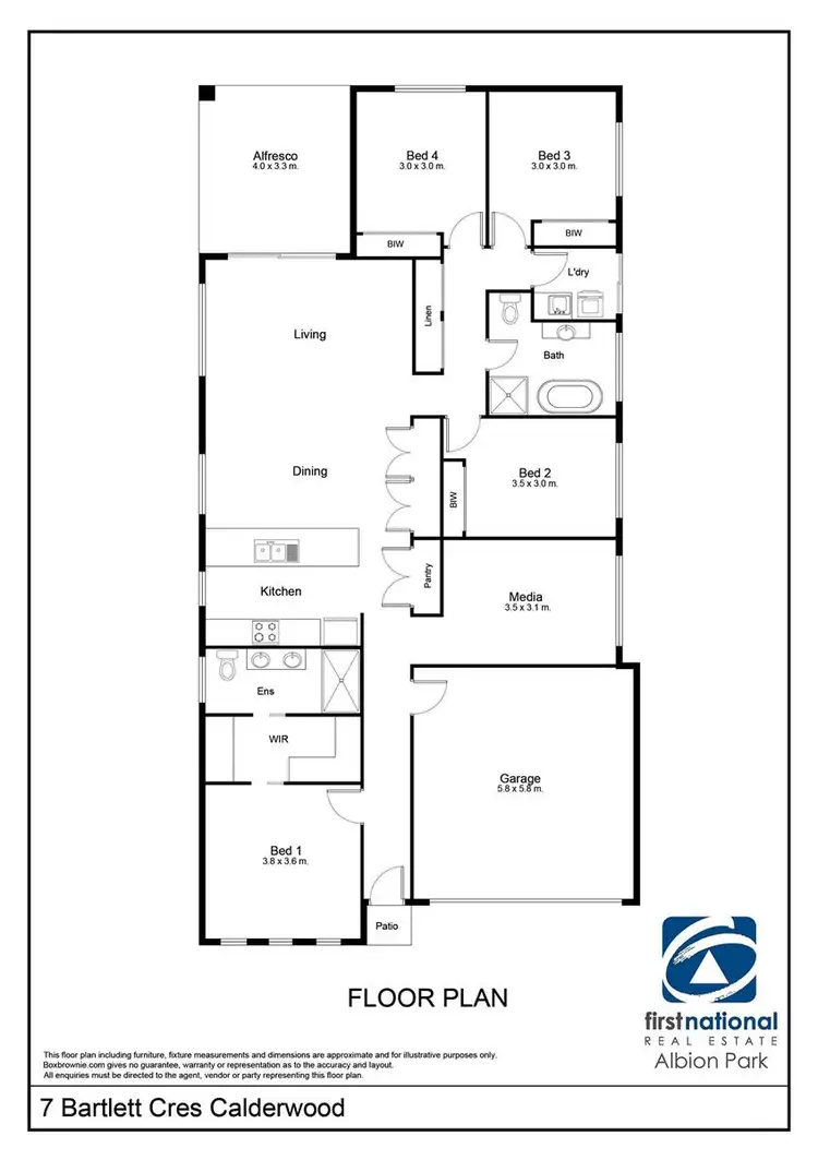 Floorplan of Homely house listing, 7 Bartlett Crescent, Calderwood NSW 2527