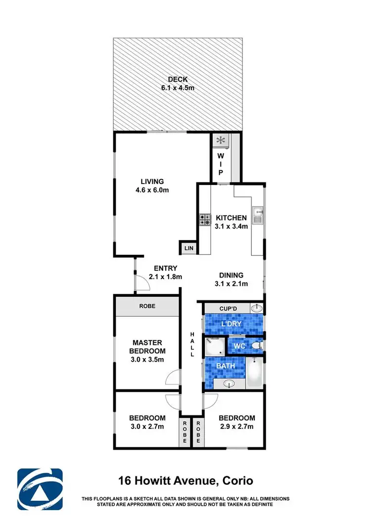 Floorplan of Homely house listing, 16 Howitt Avenue, Corio VIC 3214