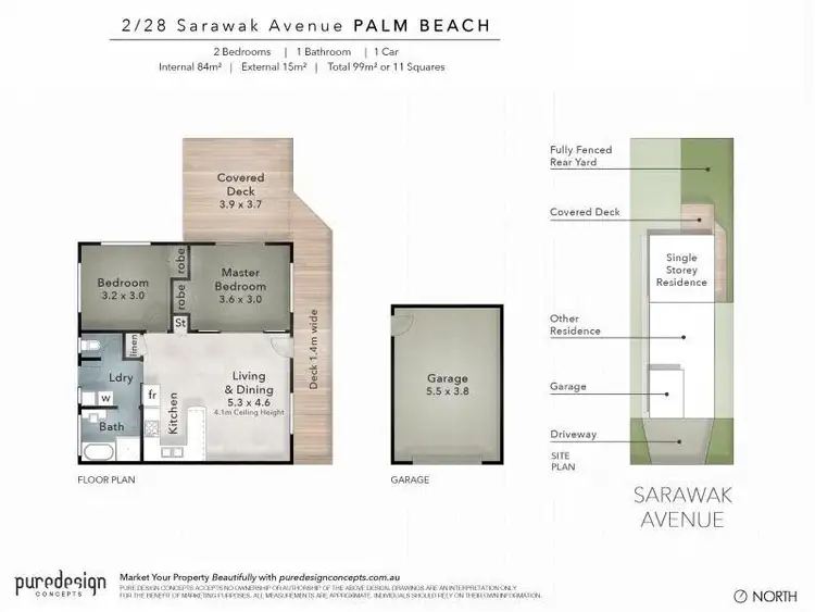 Floorplan of Homely semi-detached listing, 2/28 Sarawak Avenue, Palm Beach QLD 4221