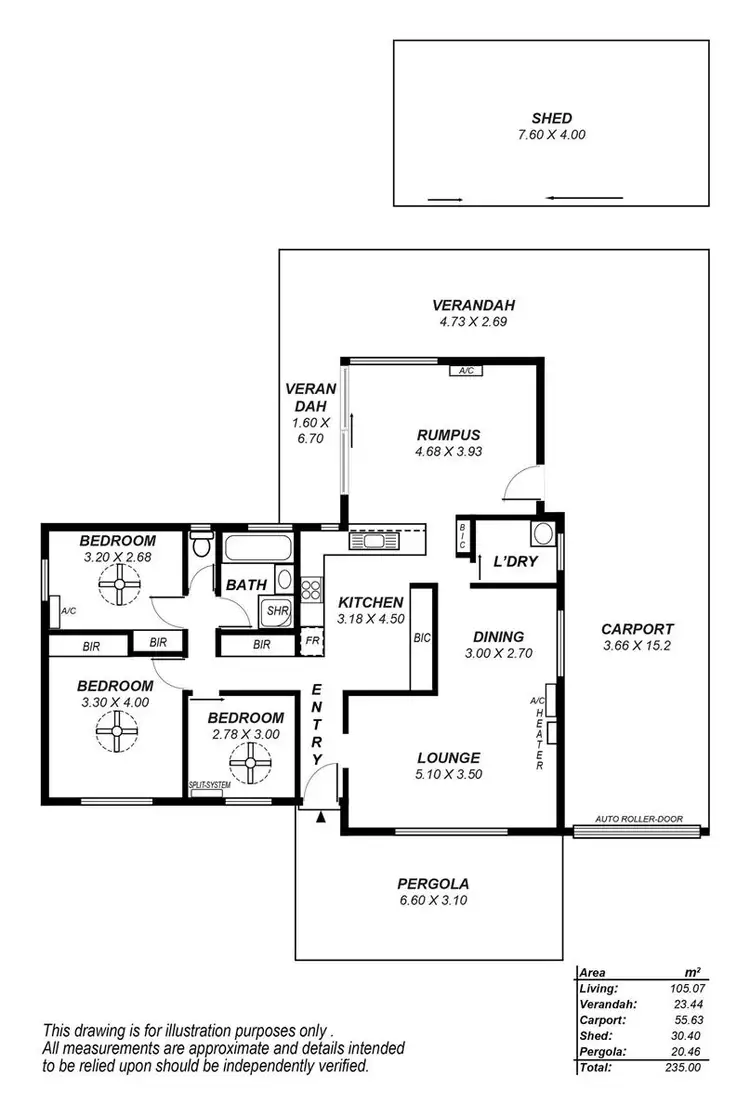 Floorplan of Homely house listing, 7 Hammond Avenue, Brahma Lodge SA 5109