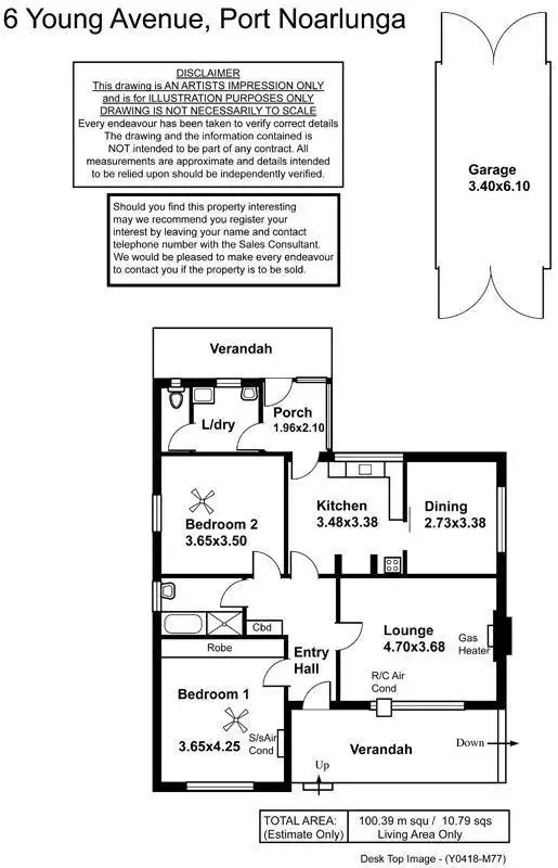 Floorplan of Homely house listing, 6 Young Avenue, Port Noarlunga SA 5167