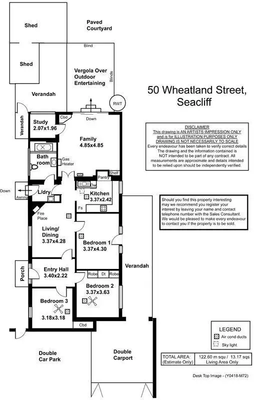Floorplan of Homely house listing, 50 Wheatland Street, Seacliff SA 5049