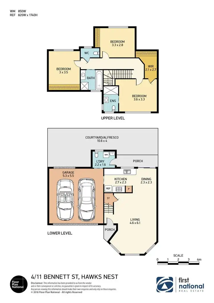 Floorplan of Homely townhouse listing, 4/11 Bennett Street, Hawks Nest NSW 2324