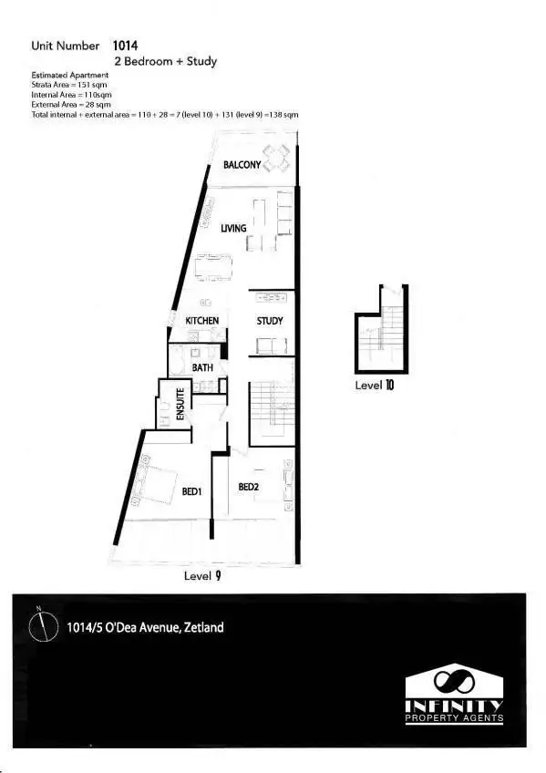 Floorplan of Homely apartment listing, 1014B/5 O'Dea Avenue, Zetland NSW 2017