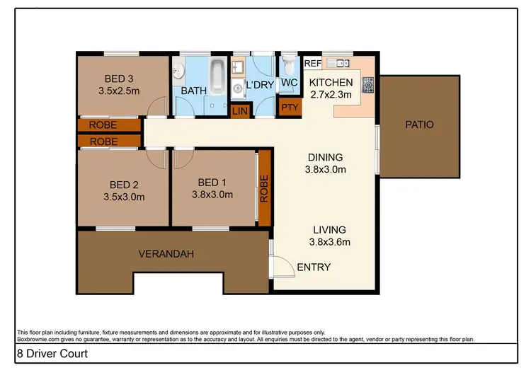 Floorplan of Homely semi-detached listing, 2/8 Driver Court, Braitling NT 870