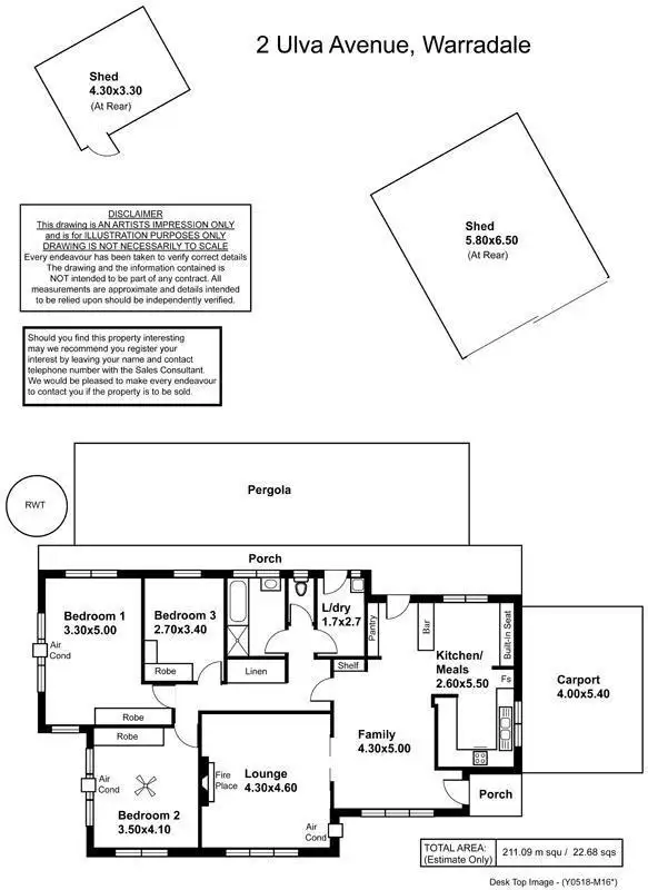 Floorplan of Homely house listing, 2 Ulva Avenue, Warradale SA 5046