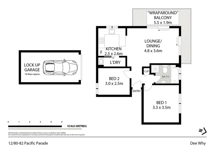 Floorplan of Homely unit listing, 12/80-82 Pacific Parade, Dee Why NSW 2099