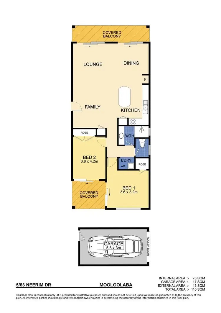 Floorplan of Homely unit listing, 5/63 Neerim Drive, Mooloolaba QLD 4557