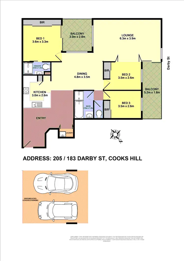 Floorplan of Homely apartment listing, 205/183 Darby Street, Cooks Hill NSW 2300