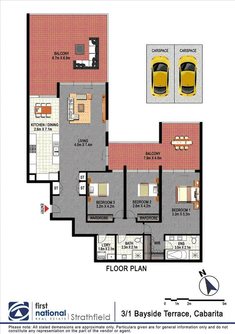 Floorplan of Homely apartment listing, 3/1 Bayside Terrace, Cabarita NSW 2137
