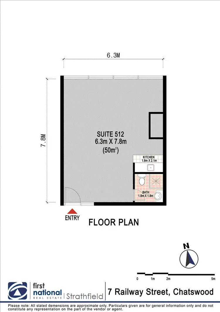 Floorplan of Homely semi-detached listing, 512/7 Railway Street, Chatswood NSW 2067