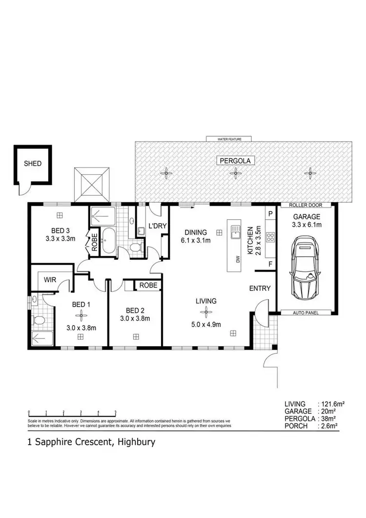 Floorplan of Homely house listing, 1a Sapphire Crescent, Highbury SA 5089
