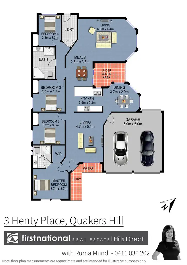 Floorplan of Homely house listing, 3 Henty Place, Quakers Hill NSW 2763