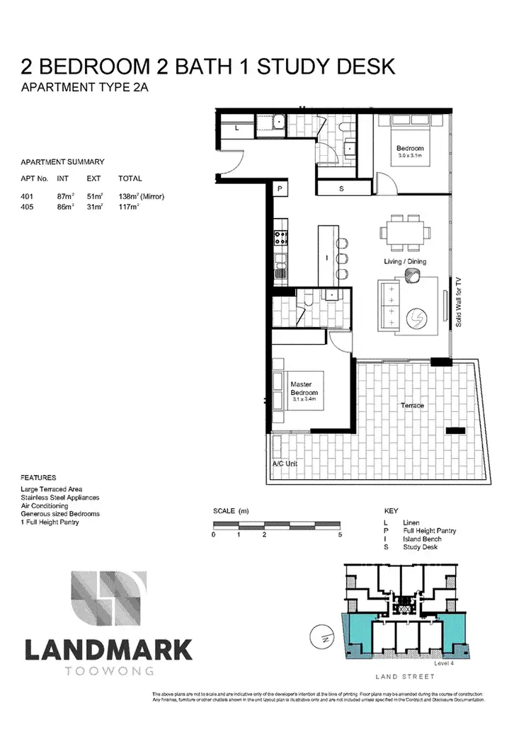 Floorplan of Homely apartment listing, 405/2-6 Land Street, Toowong QLD 4066