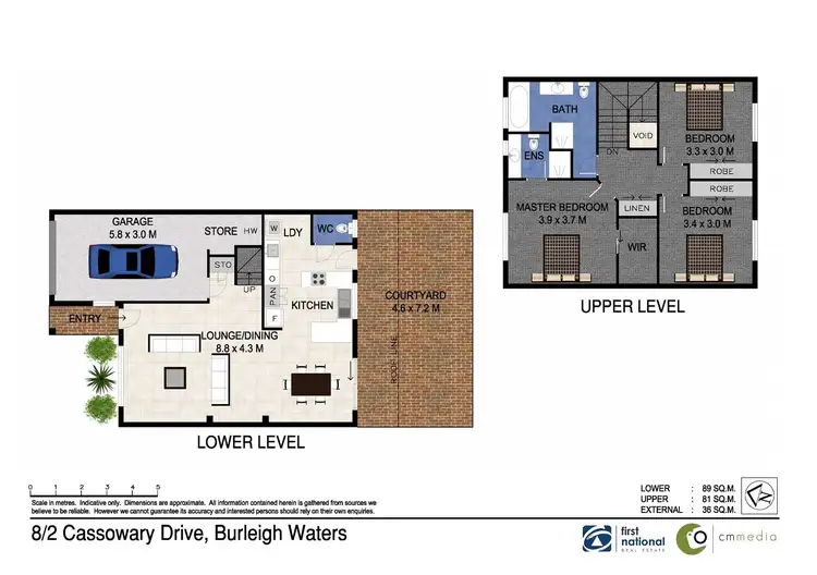 Floorplan of Homely townhouse listing, 8/2 Cassowary Drive, Burleigh Waters QLD 4220