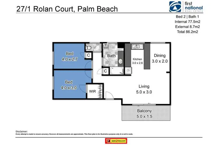 Floorplan of Homely unit listing, 27/1 Rolan Court, Palm Beach QLD 4221