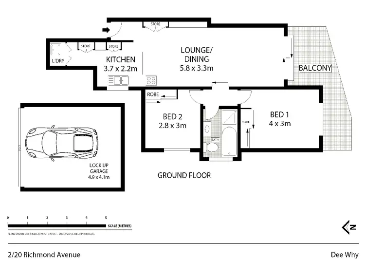 Floorplan of Homely unit listing, 2/20 Richmond Avenue, Dee Why NSW 2099