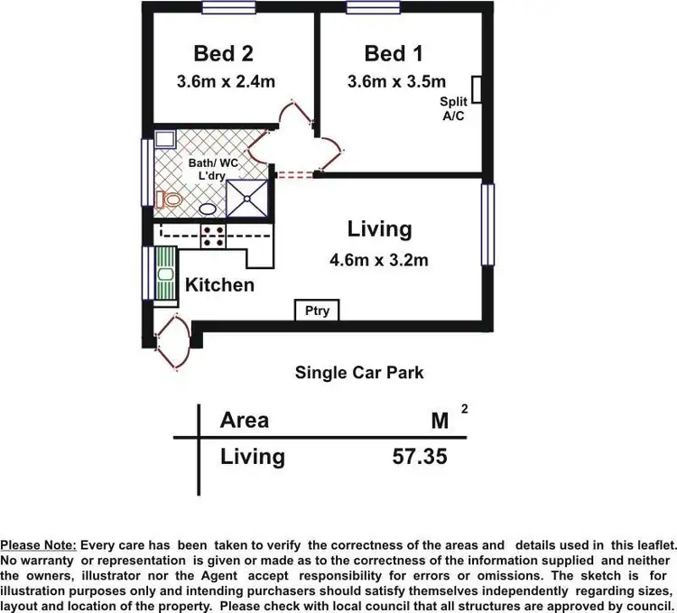 Floorplan of Homely unit listing, 3/30 Chatham Road, Keswick SA 5035