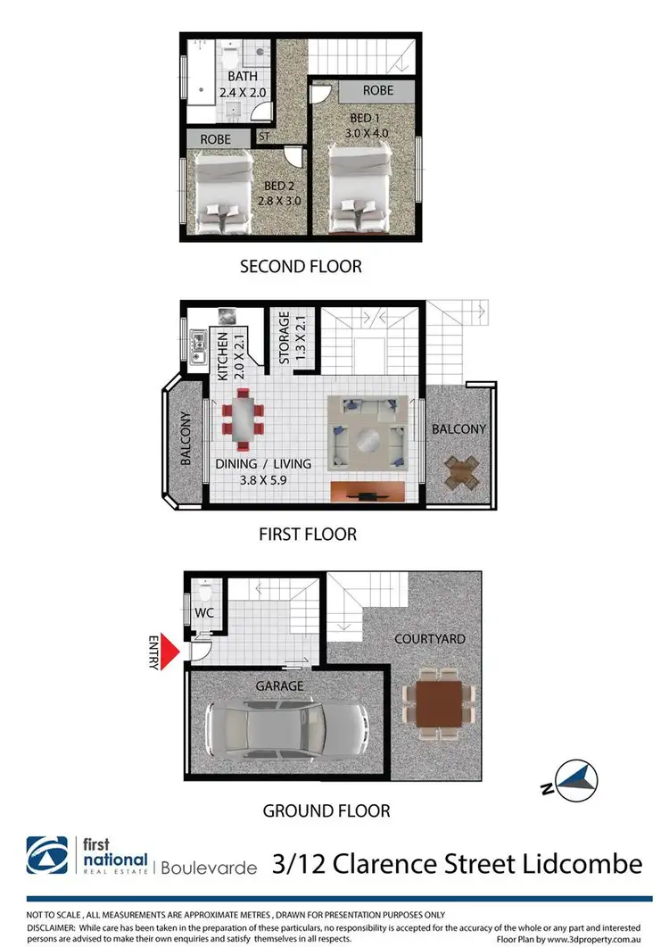 Floorplan of Homely townhouse listing, 3/12 Clarence Street, Lidcombe NSW 2141