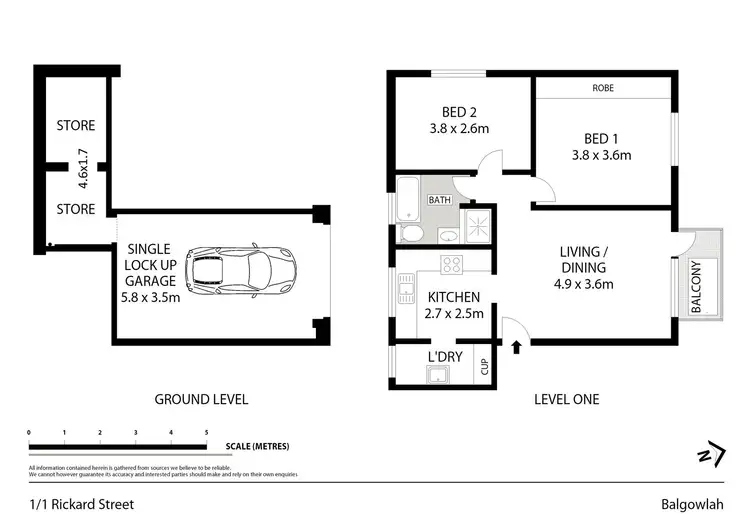 Floorplan of Homely unit listing, 1/1 Rickard Street, Balgowlah NSW 2093