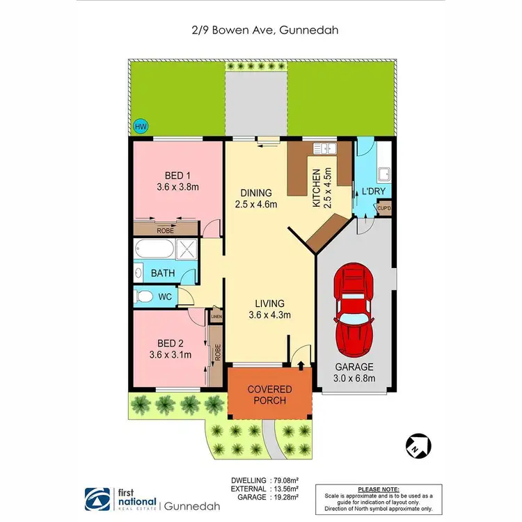 Floorplan of Homely unit listing, 2/9 Bowen Avenue, Gunnedah NSW 2380