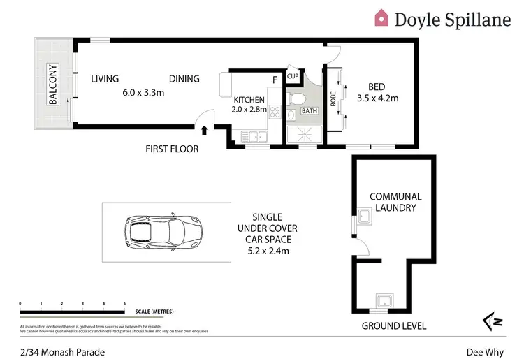 Floorplan of Homely unit listing, 2/34 Monash Parade, Dee Why NSW 2099