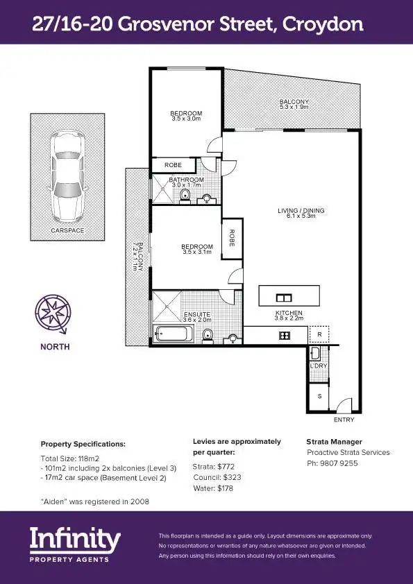 Floorplan of Homely apartment listing, 27/16-20 Grosvenor Street, Croydon NSW 2132