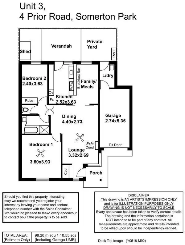 Floorplan of Homely unit listing, 3/4 Prior Avenue, Somerton Park SA 5044