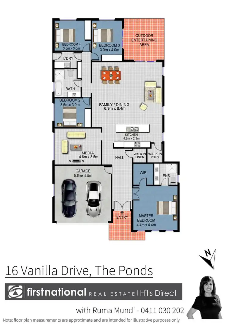Floorplan of Homely house listing, 16 Vanilla Drive, The Ponds NSW 2769
