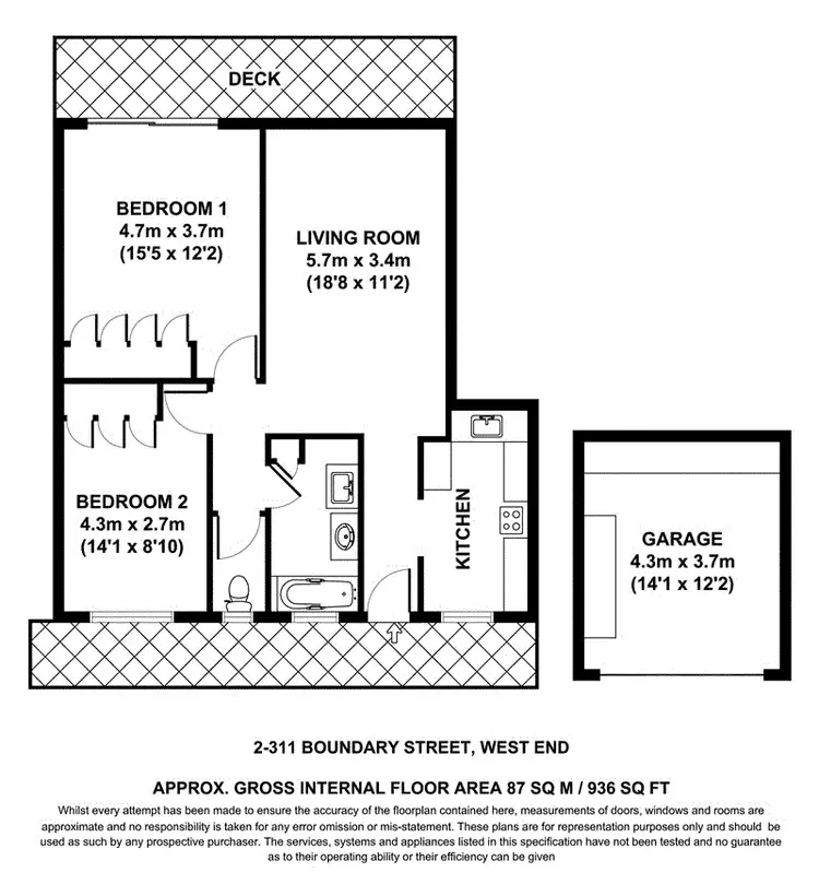 Floorplan of Homely apartment listing, 2/311 Boundary Street, West End QLD 4101