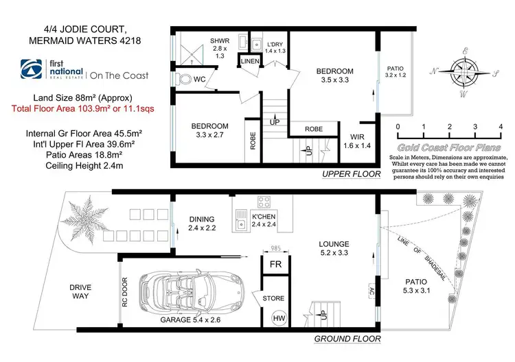 Floorplan of Homely townhouse listing, 4/4 Jodie Court, Mermaid Waters QLD 4218
