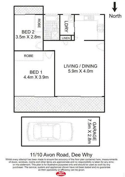 Floorplan of Homely unit listing, 11/10 Avon Road, Dee Why NSW 2099