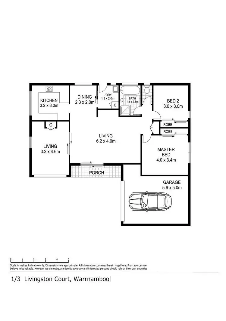 Floorplan of Homely house listing, 1/3 Livingston Court, Warrnambool VIC 3280